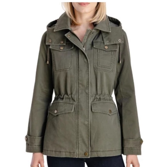 Lucky Brand Jackets & Blazers - 5/$25 Lucky Brand Hooded Plaid Lined Cargo Jacket in Olive